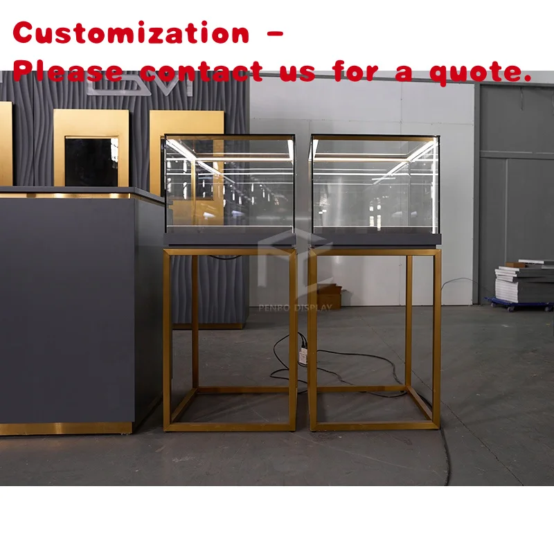 

Изготовленный на заказ. Высококачественная витрина для ювелирных изделий. Стеклянная витрина для ювелирных изделий. Полный вид. Магазин для демонстрации ювелирных изделий.