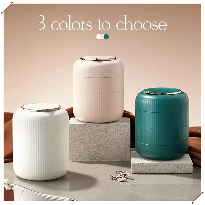 Caja de joyería organizadora, joyero de viaje, pequeñas cajas de joyería para mujer, soporte para pendientes de 4 capas, B