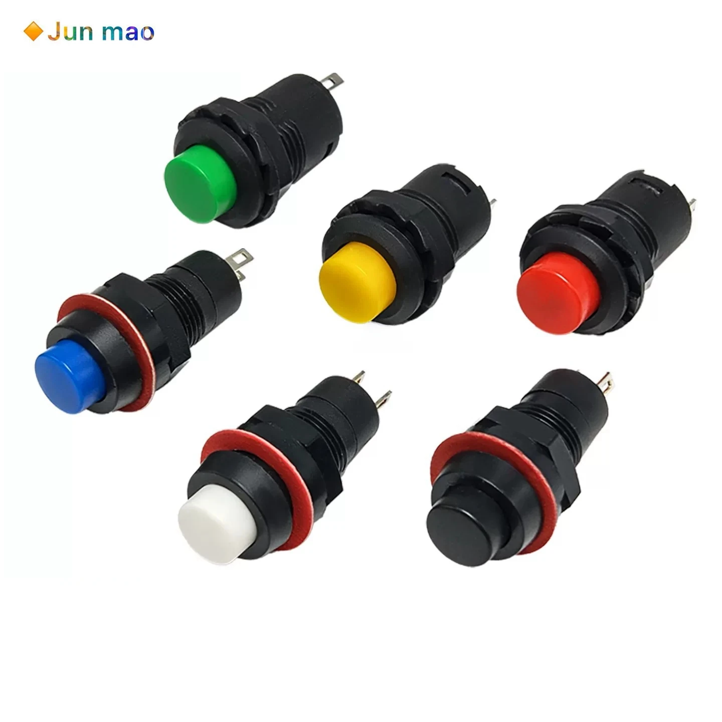 5pcs DS-211/213/428/427 circular button no lock self reset self-locking button switch opening 10/12MM
