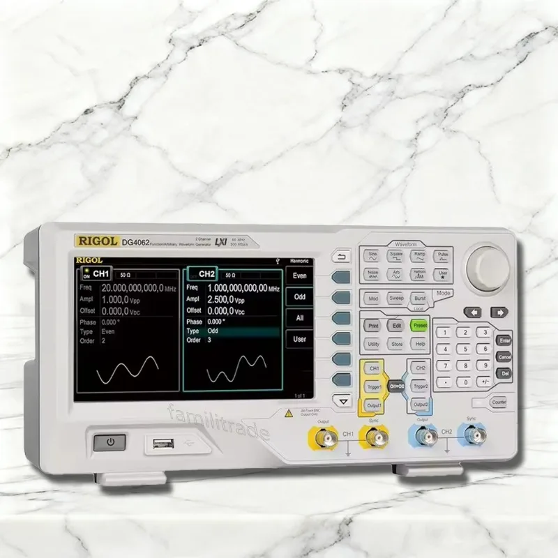 1PC RIGOL DG4062 60MHz 2CH Arbitrary Waveform Generator, 500MSa/s 14bit 16Kpts, Function Generator, DG4000 Series #familitrade