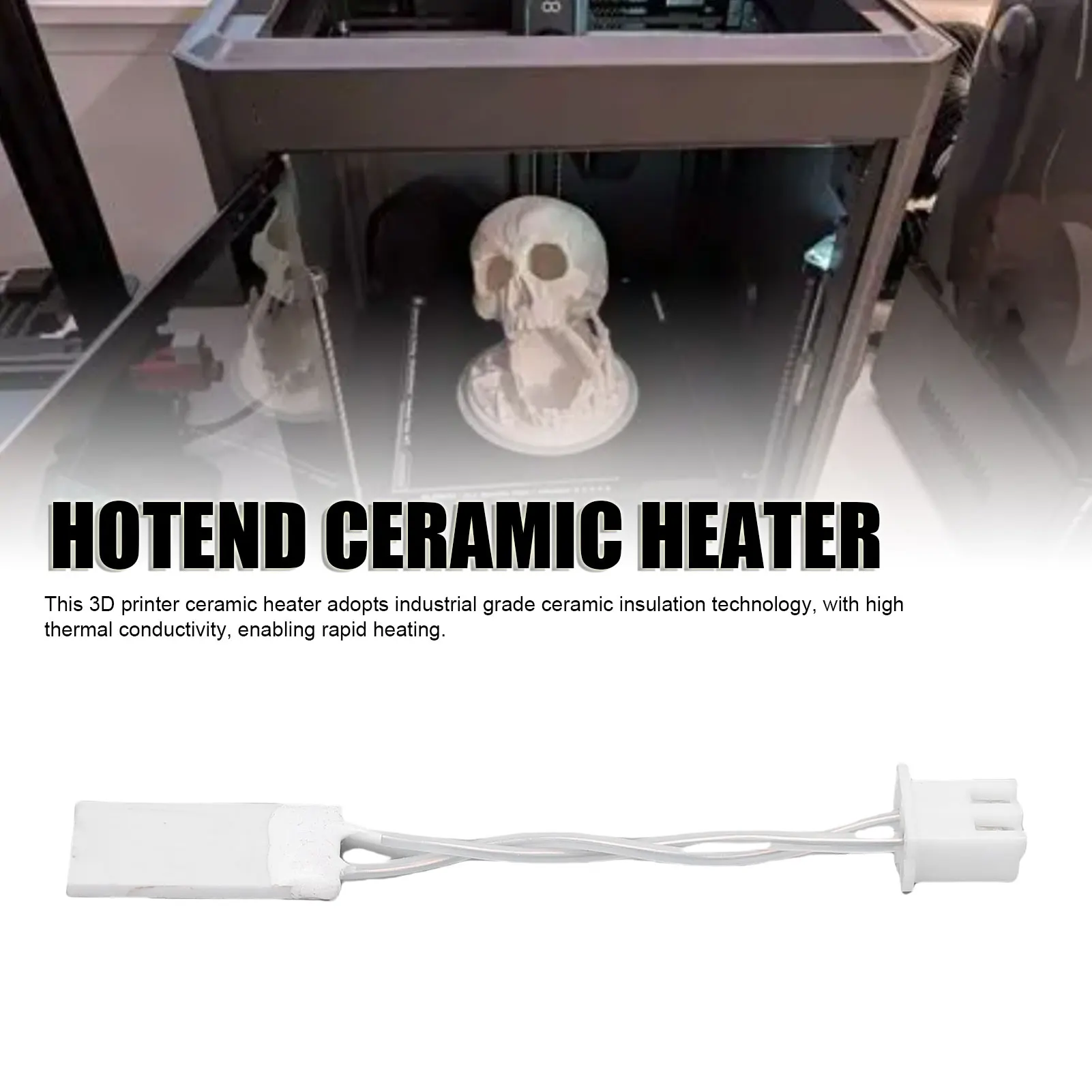 

Elegoo 3D Printer Ceramic Heater Replacement for Elegoo Centauri Carbon 3D Printer 60W Hotend Ceramic Heating Rod