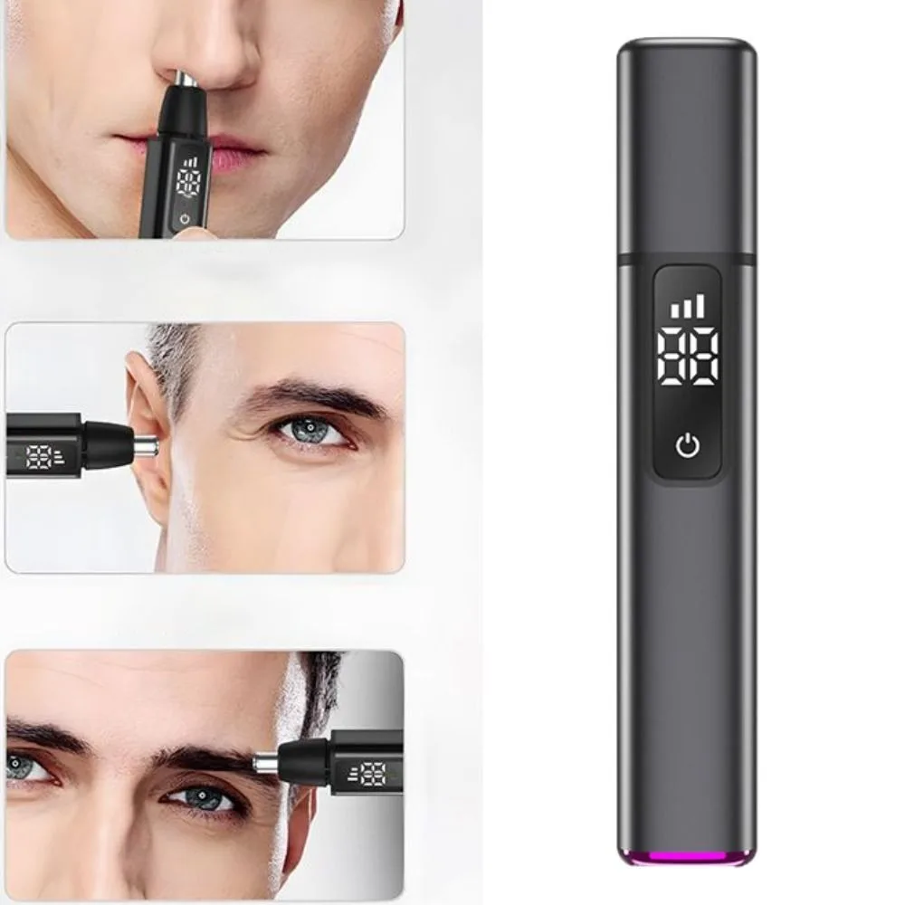 Pemangkas Bulu Hidung Elektrik Mini dengan Layar Digital, Motor Kecepatan Tinggi, Pengisian Cepat, Gunting Bulu Hidung Tahan Air, Pisau Cukur Alis Pria