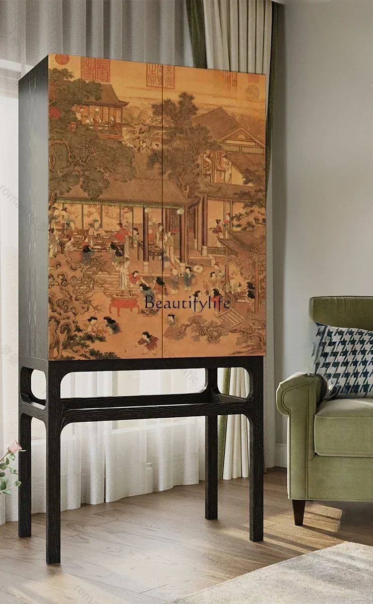 

FG43-Solid wood chest French retro bedside storage storage free installation decorative cabinet