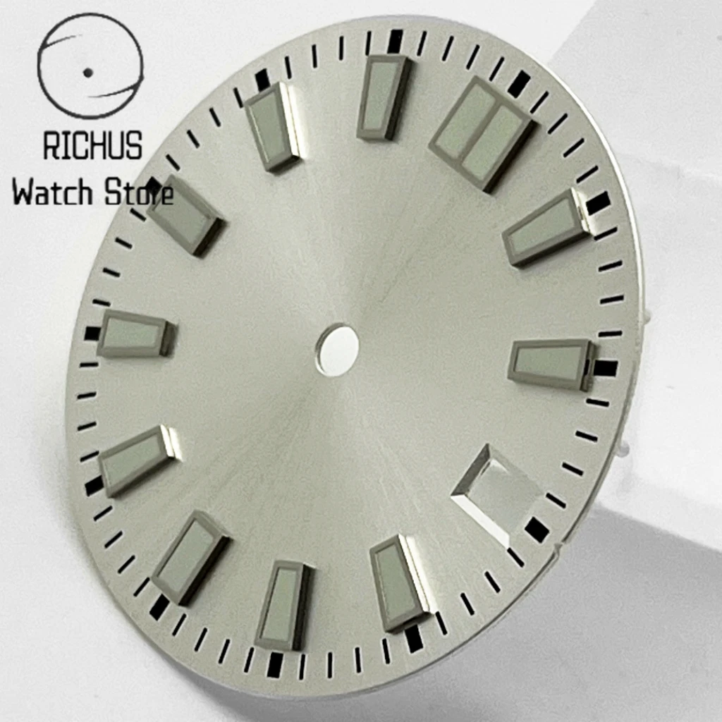 NH35 Sterile 28.5mm Watch Dial Green Luminous Fit NH35 3/3.8/4.2 o'clock Crown Automatic Movement Watch Accessories Parts