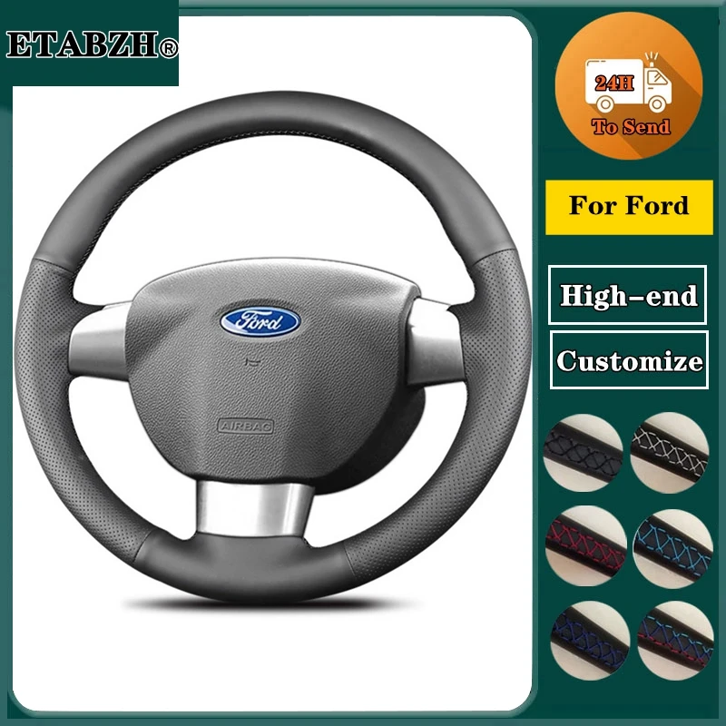 Braid Car Steering Wheel Cover For Ford Focus 2 MK2 Ford Focus 3 MK3 Car Accessories Customize Microfiber Leather Steering Wrap