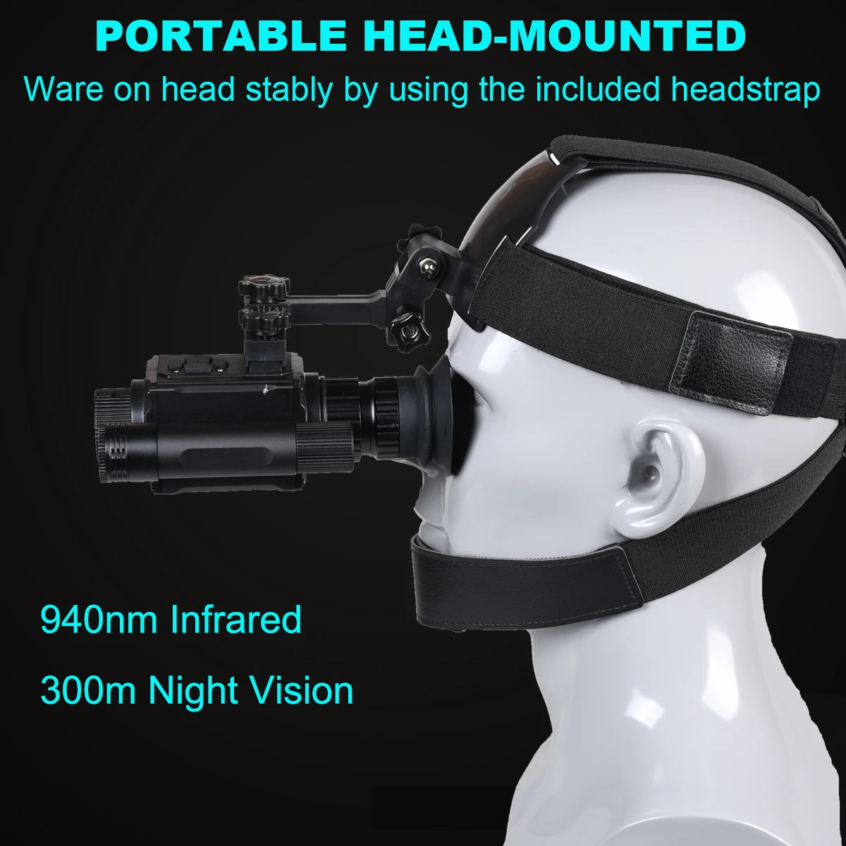 Digital Night Vision Monocular for Hunting HD 1080P Video Photo Head and Helmet Night Vision Goggles 5X Zoom 300M Night Viewing Scope Day and Night Dual Use