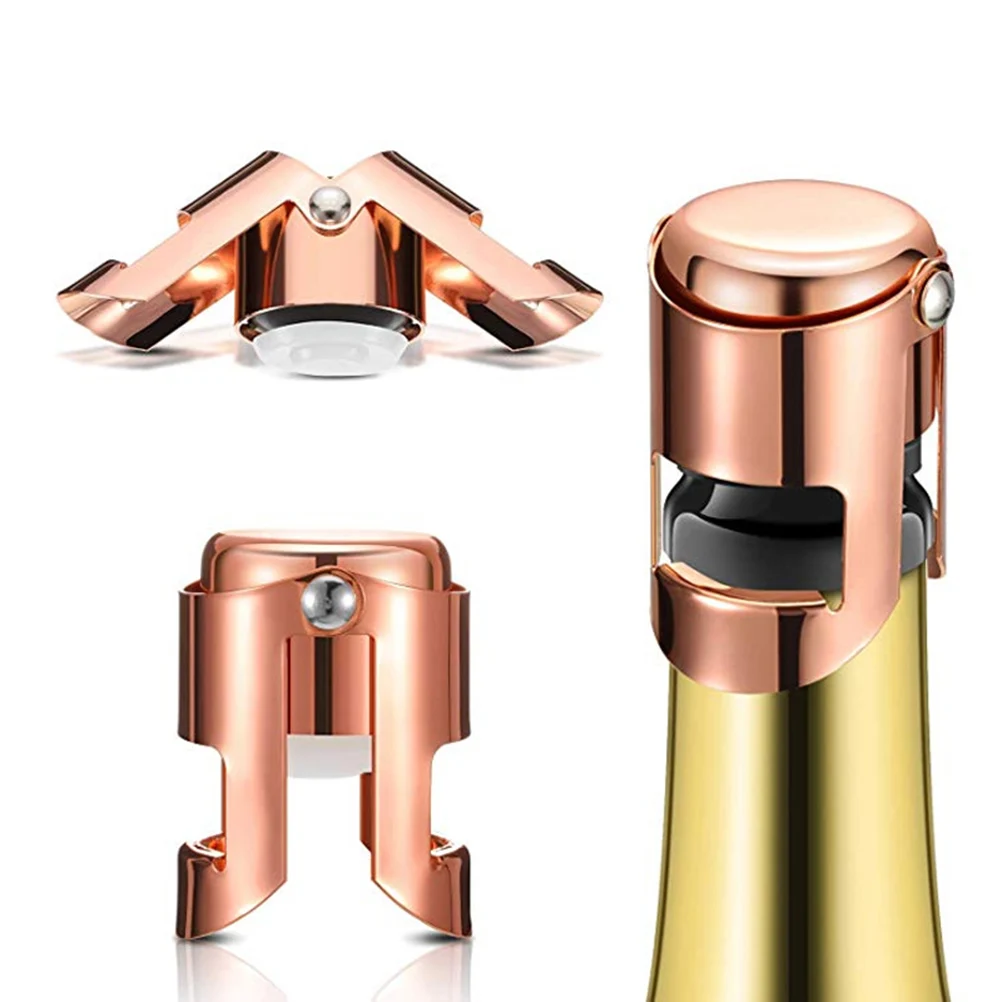 

2 Pcs Bottle Stopper Stainless Steel Silicone Sealer for Bottles Premium Material Keeps Fresh Creative Design