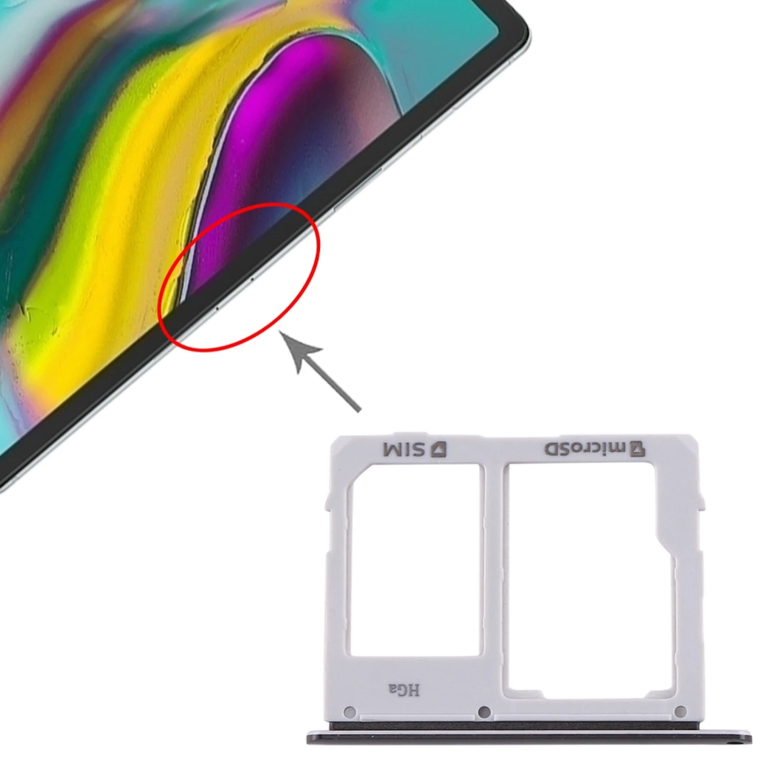 

For Samsung Galaxy Tab S5e SM-T725 SIM Card Tray + Micro SD Card Tray