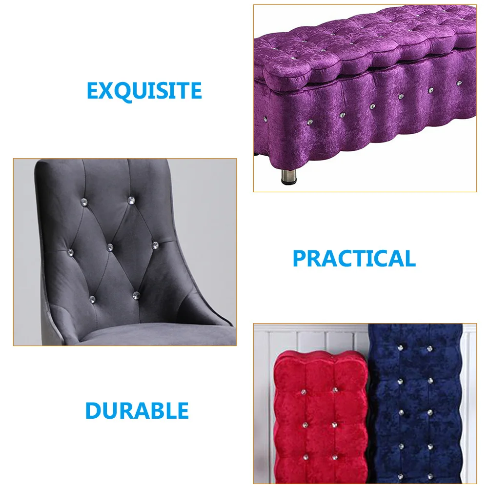 

50Pcs Sofa Tacks Crystal Decorative Furniture Nails Exquisite Design Long Service Life Multi Purpose Home Decor