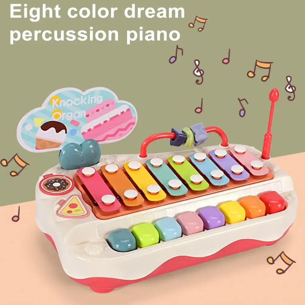 Toddler Musical Toy Development Musical Instrument Toy 2-in-1 Baby Xylophone Toy Sounds Hand-eye Coordination for Finger