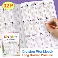 2 Digit Multiplication Math Workbook / Long Division Math Practice Worksheet Test Notebook Grades 3-6 Primary School Arithmetic