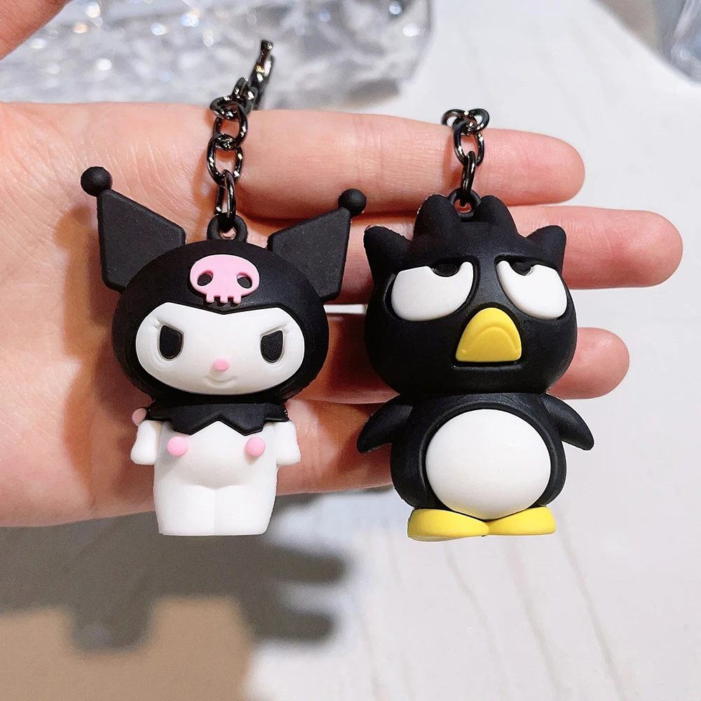 Kawaii Sanrio Keychain Kuromi Cinnamoroll Women Bag Pendant Backpack Melody Accessories Hello Kitty Toy Doll Keyring Girl Gift