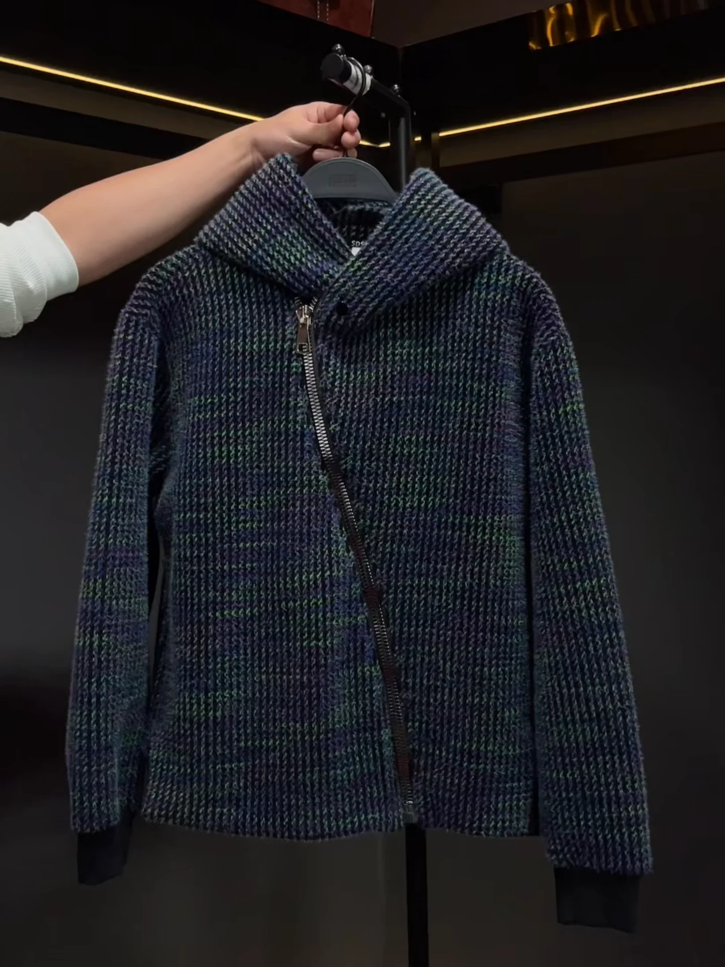 

Зимняя новинка: роскошная толстовка унисекс с вертикальными полосами, повседневная, на молнии, удлиненная, в уличном стиле