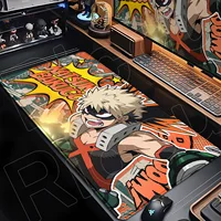 Alfombrilla de ratón de My Hero Academia de Anime japonés Bakugou Katsuki, alfombrilla de teclado con borde de bloqueo grande para Gamer, alfombrillas de escritorio para ordenador, goma antideslizante