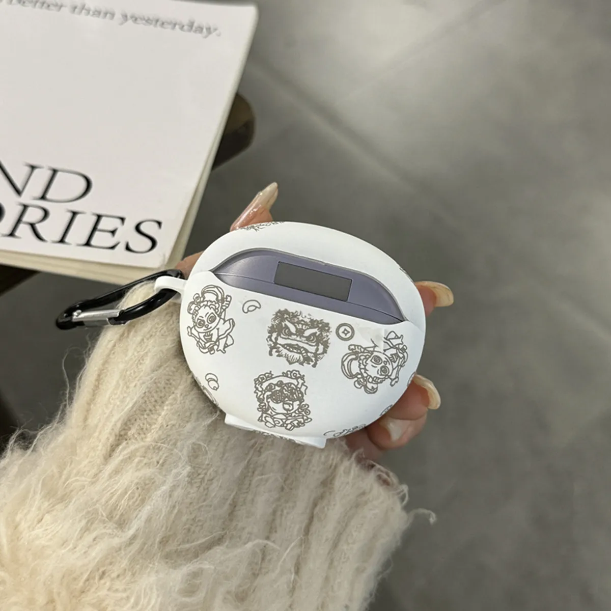 Чехол для наушников для Huawei FreeClip, милый крутой узор льва, дизайн, наклейка с кристаллами, чехол для гарнитуры с крючком для Huawei FreeClip