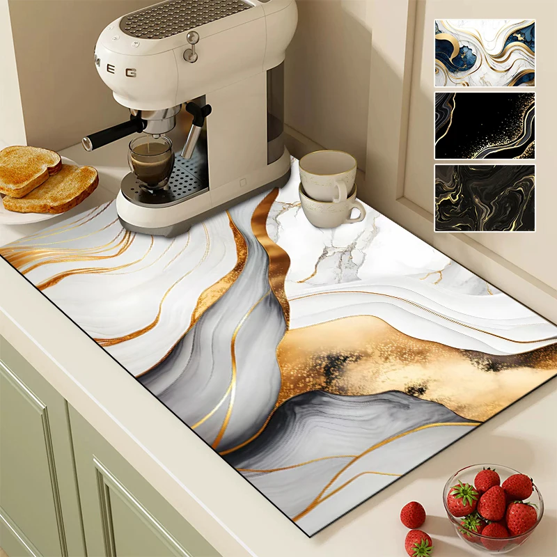 Kitchen Super Absorbent Mat Coffee Machine Dish Draining Mat Kitchen Faucet Placemat  Antiskid Tableware Mats Table Decor 식기 매트