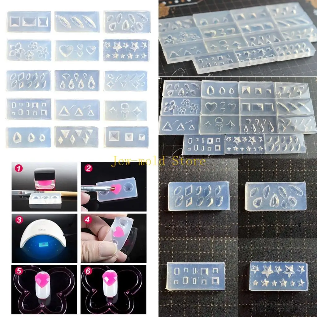 

C71b 15pcs мини -плесени для гем -плесени для гвоздей.