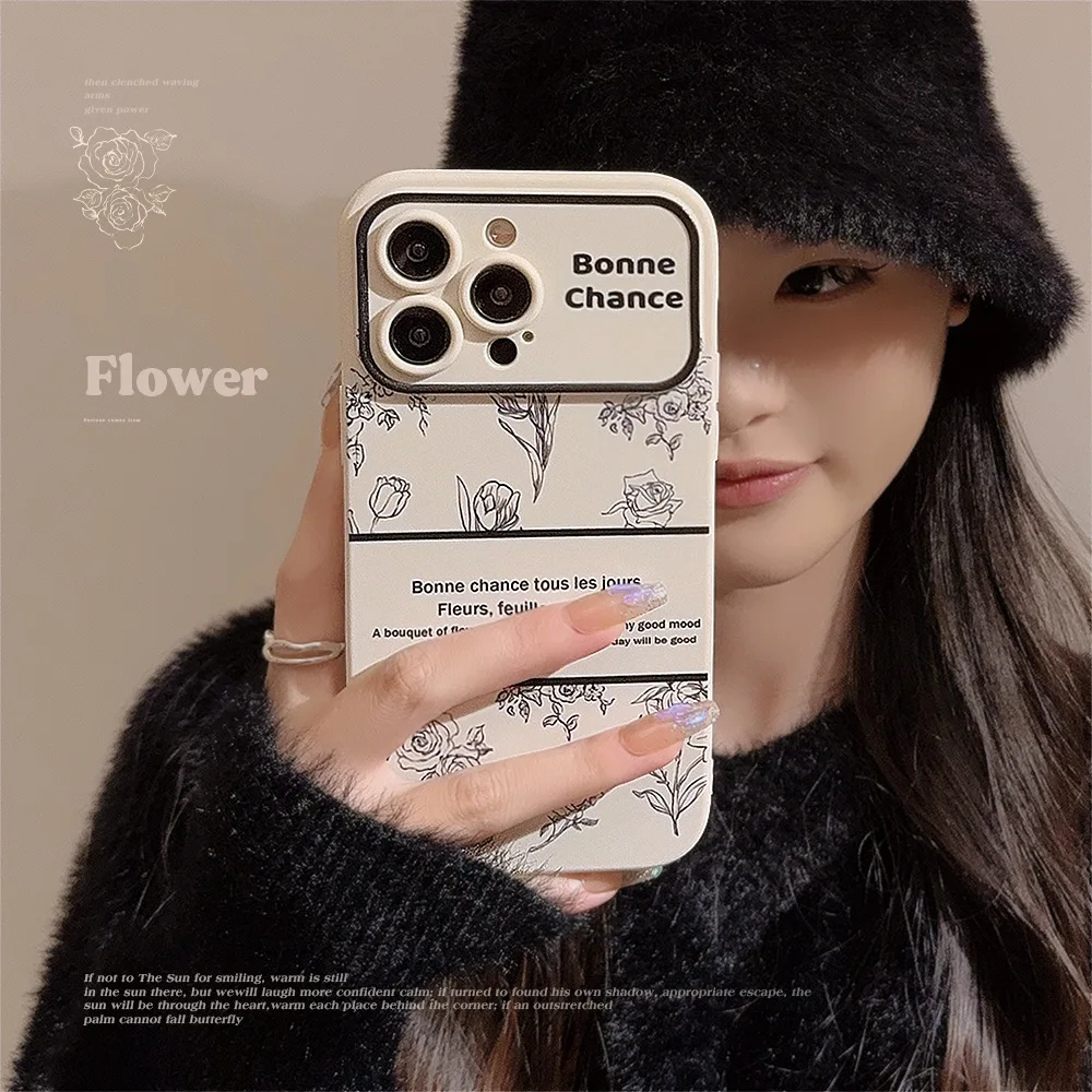 Rose Tulip Phone Case for Iphone 13 Pro Max Creative 11 Window Design 15 Plus Literary 14 Flowers 12 Girls X Silicone 7 Soft 8