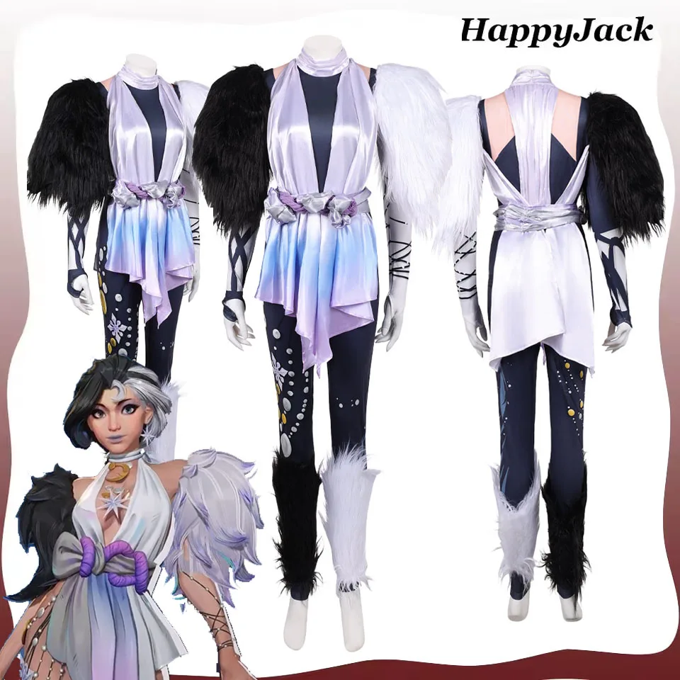

Luna Snow Cosplay Costume Women Fantasy Game Rivals Disguise Jumpsuit Girdle Shoulder Pads Outfits Halloween Carnival Party Suit