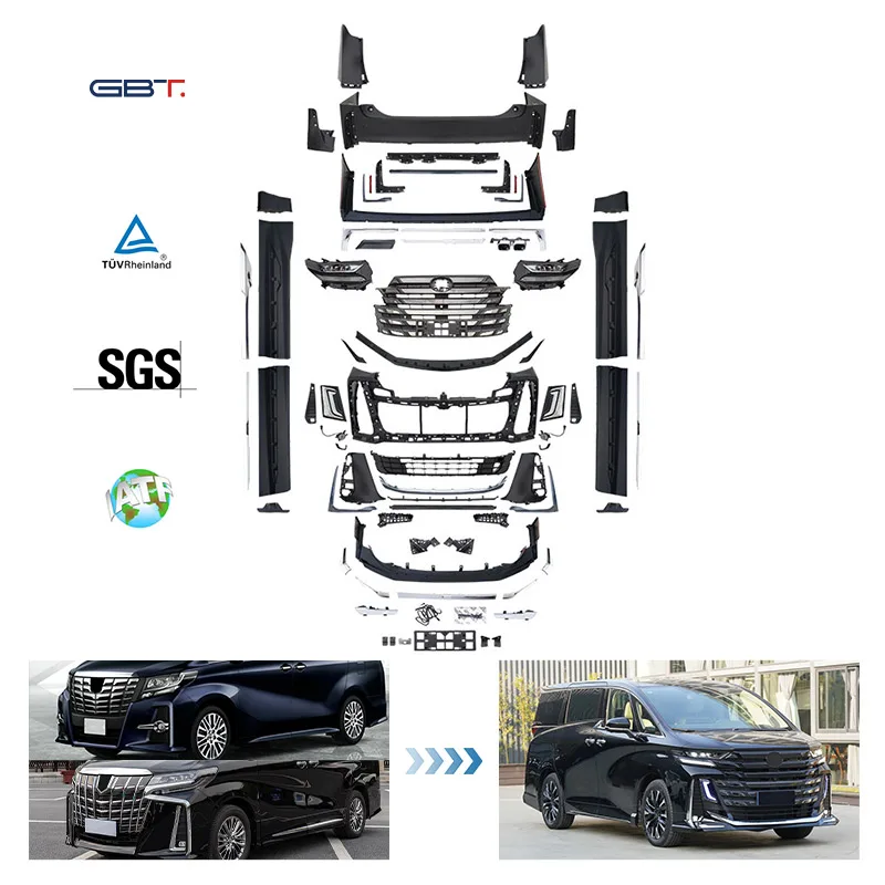 

ZAIQU 2024 Alphard to Vellfire 40 Model Accessories VRF Modellista Bumper Lips Bodykit for 2015-2018 Alphard Anh30 Model Tuning