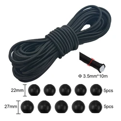 10M(33ft) Bungee Shock Cord, Elastic Nylon Cords Kayak Stretch String Rope Tie Down Trailer Strap, Bungee Cord with 10pcs Balls