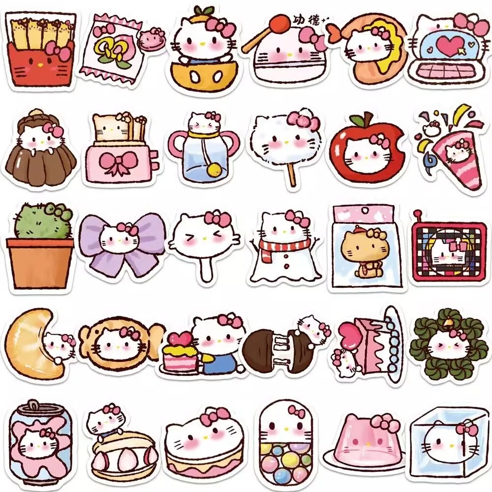 

90pcs/set Sanrio Hello Kitty Cartoon Luggage Skateboard Graffiti Decal Fun Stylish Classic Anime Stickers for Kids Toy