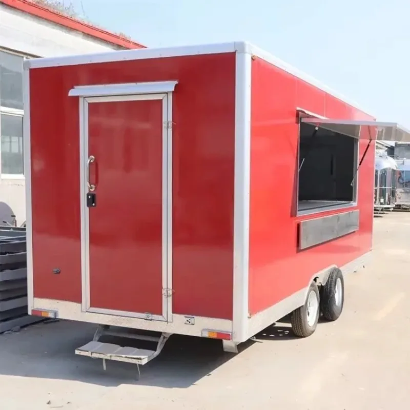 Food Truck and Commercial Food Trailer, Includes Offset Smoker, Grill, and Grease Trap, for BBQ, Coffee Bar, Pizza Oven Freezer