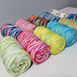 Dyed Colorful Fabric Strip Line Hand Woven Bag Material DIY Crochet Carpet Cushion Storage Basket Coarse Woolen Yarn