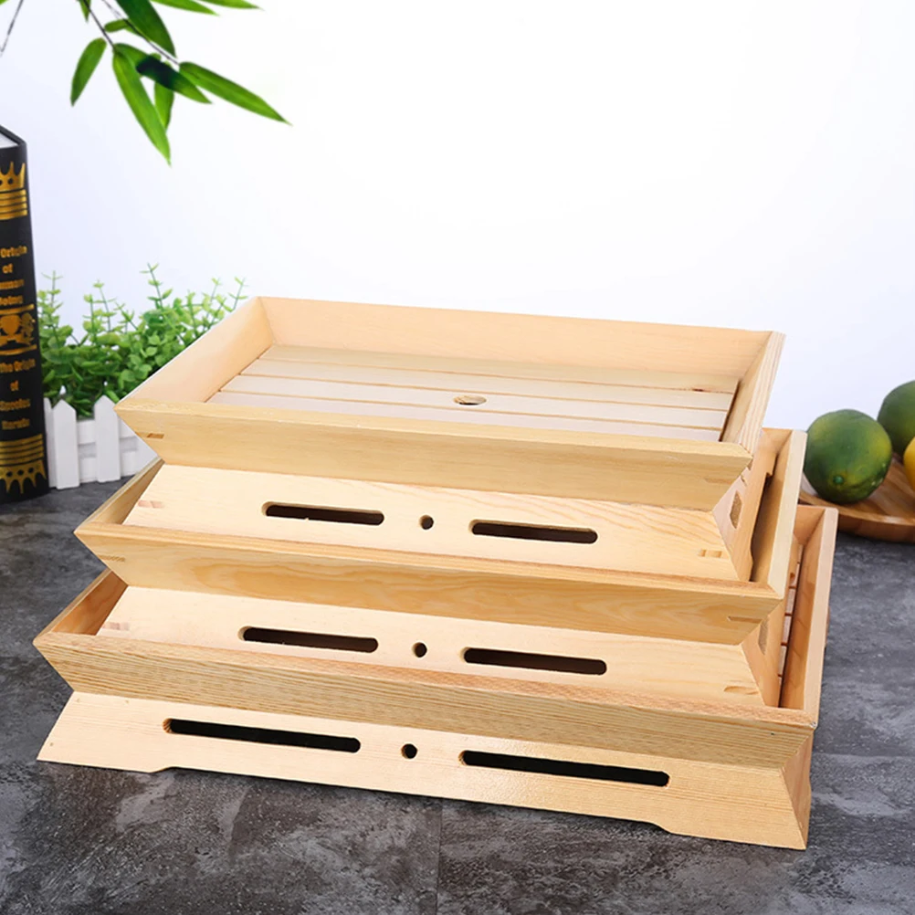 

Wooden Sushi Plate Japanese Food Dish Premium Material Restaurant Hotel Party Family Dinner Dry Ice Preservation Hole