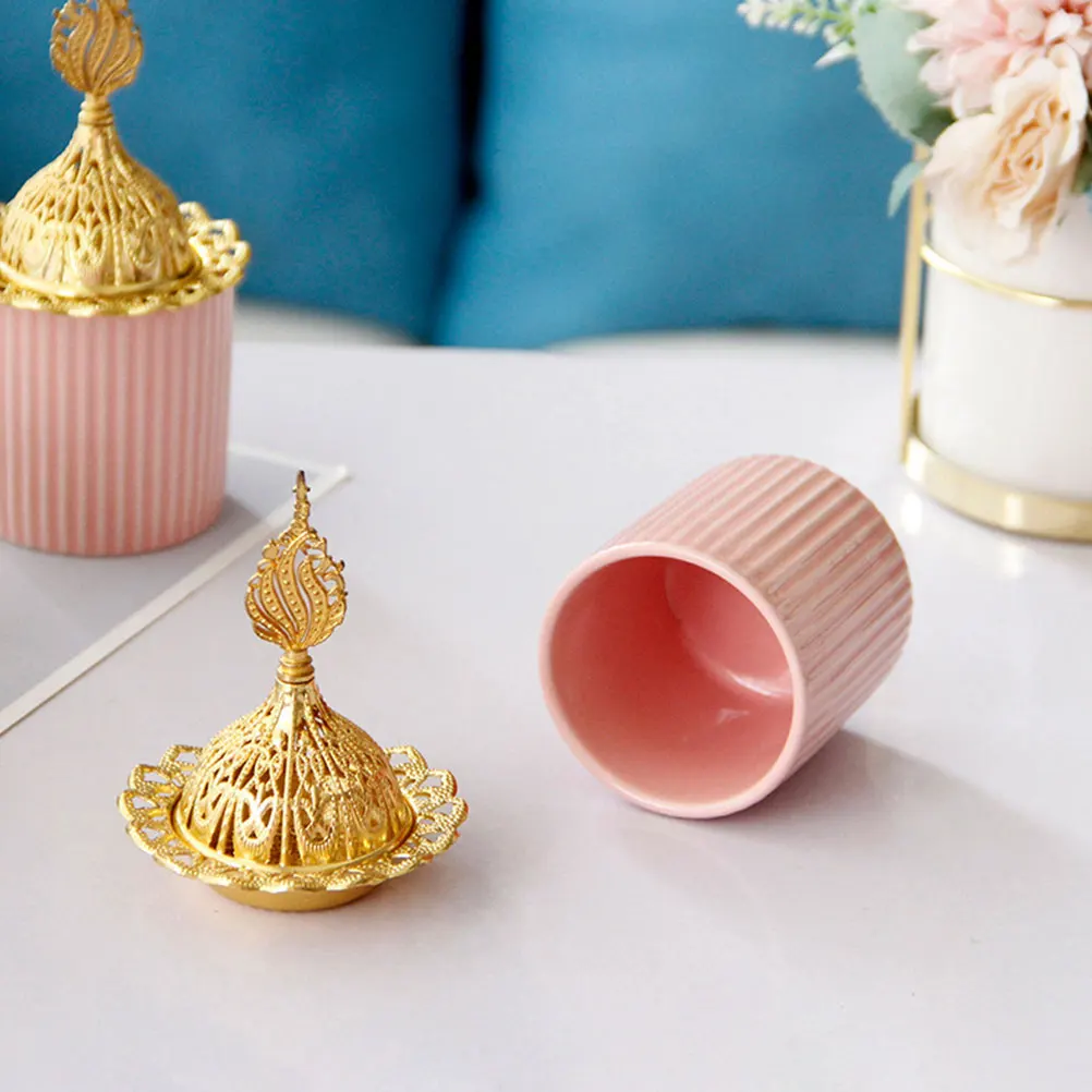 

Ceramic Incense Burner Small Portable Censer Aromatherapy Stove Elegant Desktop Decor Middle East Aroma Burner Holder