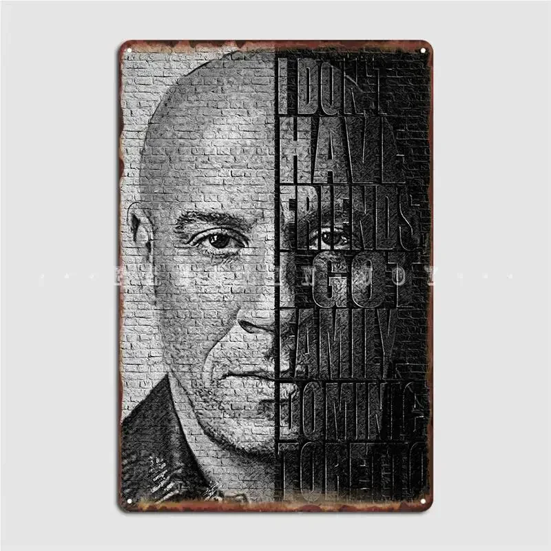Dominic Toretto Poster Metal Plaque Club Bar Classic Wall Plaque Cinema Kitchen Tin Sign Posters