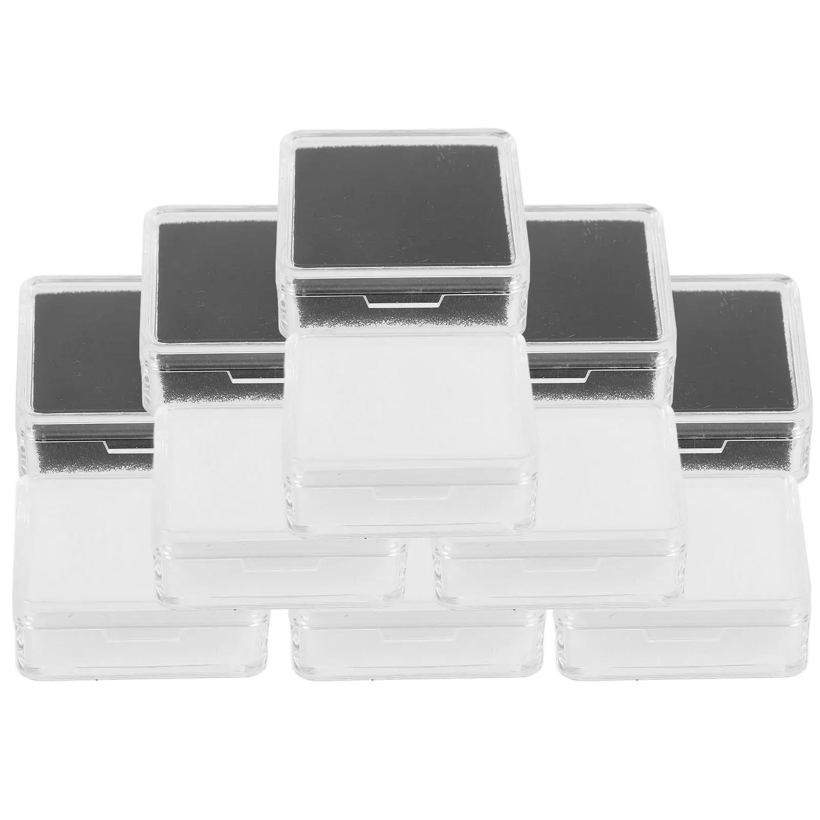 

12Pcs Jewelry Display Box Transparent Acrylic Gemstone Case Organizer Storage for Rings Earrings Necklaces Collection