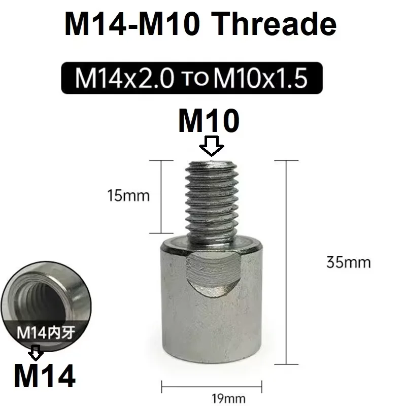 M10 M14 Adapter Angle grinder Polisher Interface Connector Thread Converter Screw 1 PC Connecting Rod Nuts Slotting