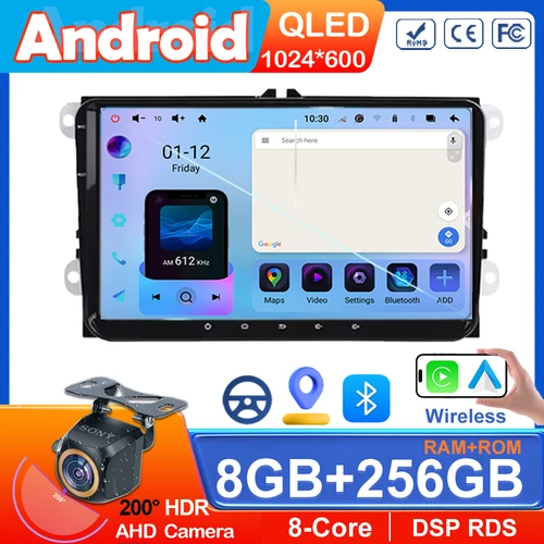 Autoradio Android avec Navigation et WIFI pour Voiture, Lecteur DVD, 2din, pour Volkswagen VW Caddy 2011 2012 2013 2014 2015 2016 2017