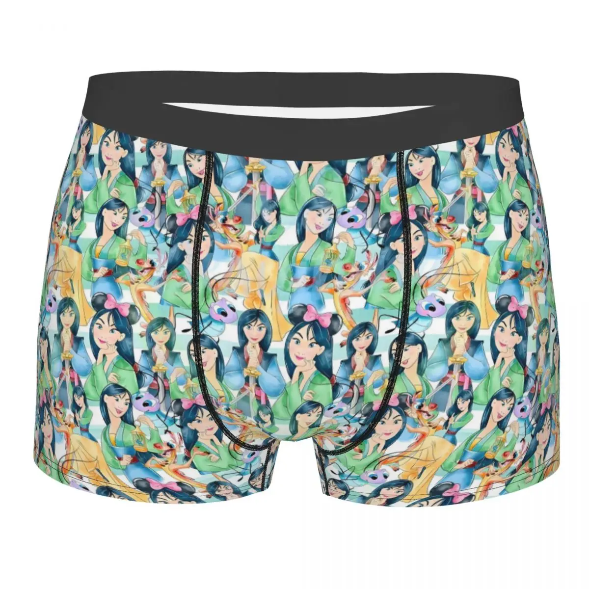 

Нижнее белье принцессы Мулан на заказ, мужские боксеры с принтом, трусы, дышащие трусы