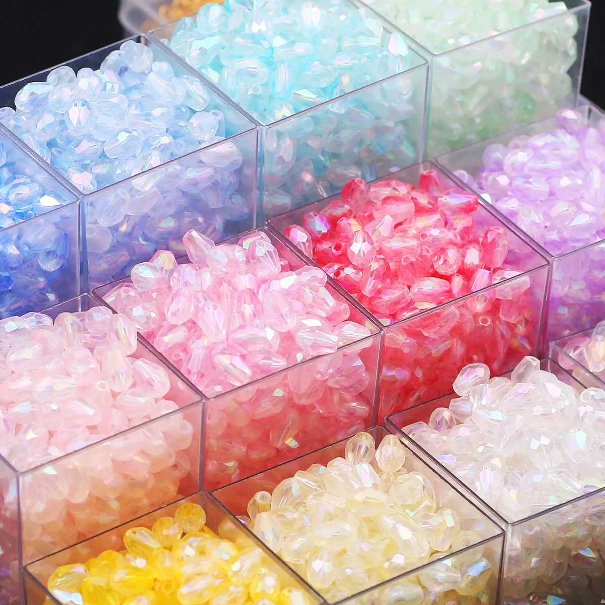 200-50 قطعة دمعة الكمثرى شكل الأوجه كريستال زجاج 6x9 مللي متر فضفاض خزر عازل لصنع المجوهرات سوار ذاتي الصنع قلادة النتائج