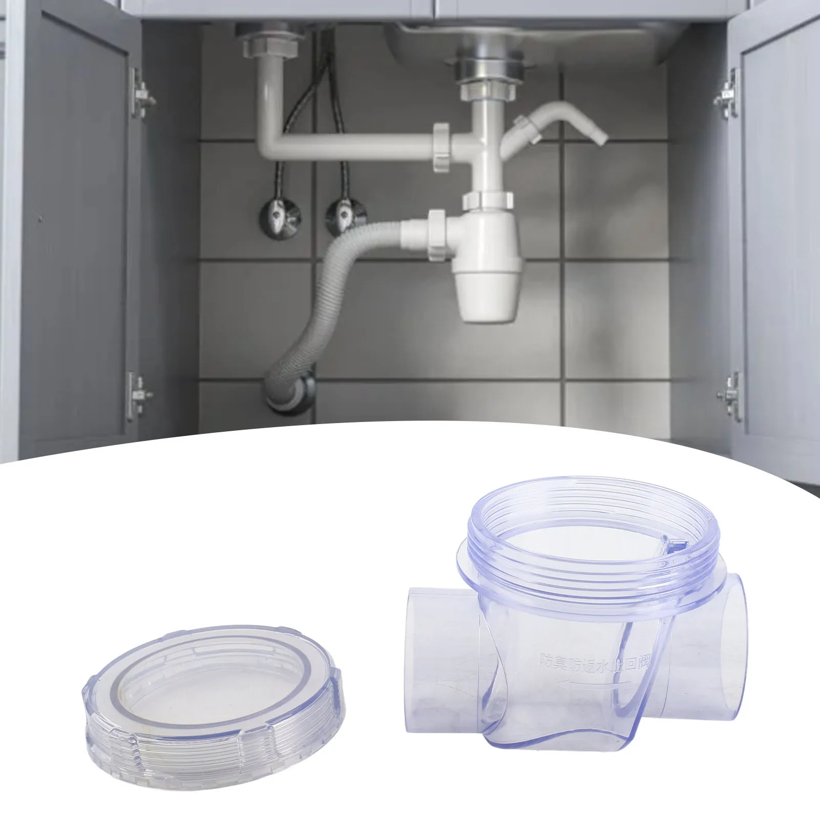 Check Valve Toilet Backwater Backflow Prevention PVC Inline One Way Non Return Valve
