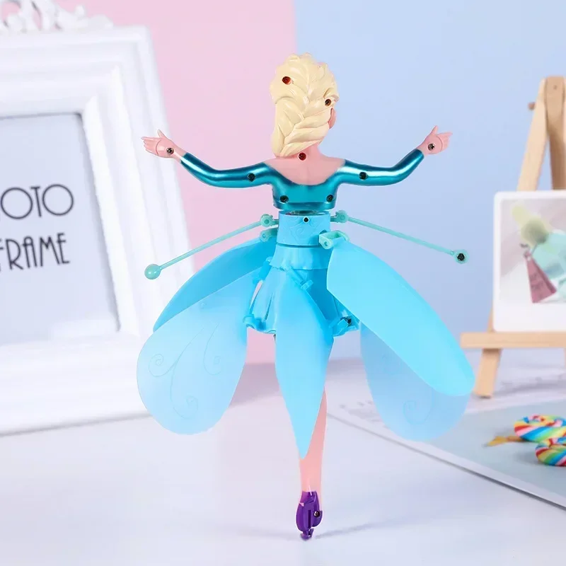 Disney-Flying Machine Flying Light Levitation Gesture Induction para crianças, anime Disney, princesa congelada Elsa, brinquedos de fadas para meninas, presentes de aniversário