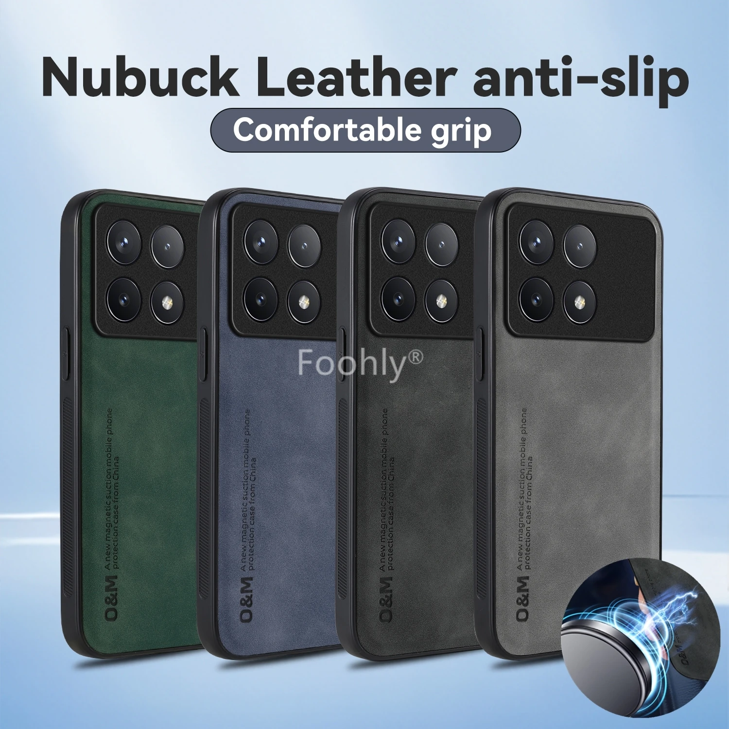 حافظة مغناطيسية مقاومة للصدمات من جلد نوبوك لهاتف Xiaomi Poco F6 Pro X6 Pro 5G M6 Pro 4G غطاء حماية خلفي Coque Funda #2