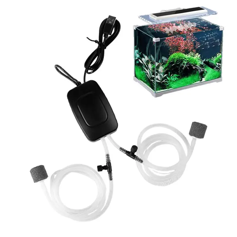 Air Pump for Fish Tank Rechargeable Fish Tank Aerator Quiet Aquarium Air Pump Portable Bubbles Oxygen Pump Aquarium Air Pump