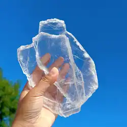 1PC Clear Selenite Plate, Selenite Display Specimens, Utah Selenite Slices, Crystal Clean, Home Decor, Holiday Gifts