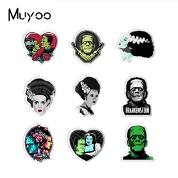 2023 New Arrival Fashion Cute Frankenstein and Bride Handcraft Epoxy Acrylic Resin Lapel Pins Badge Pin