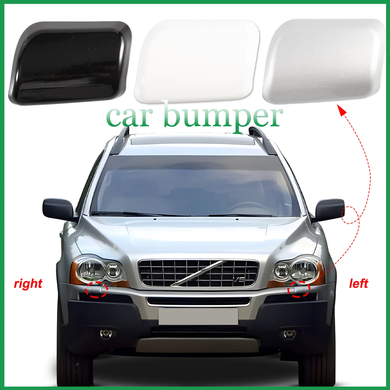 

Front Bumper Headlight Washer Cover Cap Headlamp Jet Spray For VOLVO XC90 Accessories 2003 2004 2005 2006 30698208 30698209