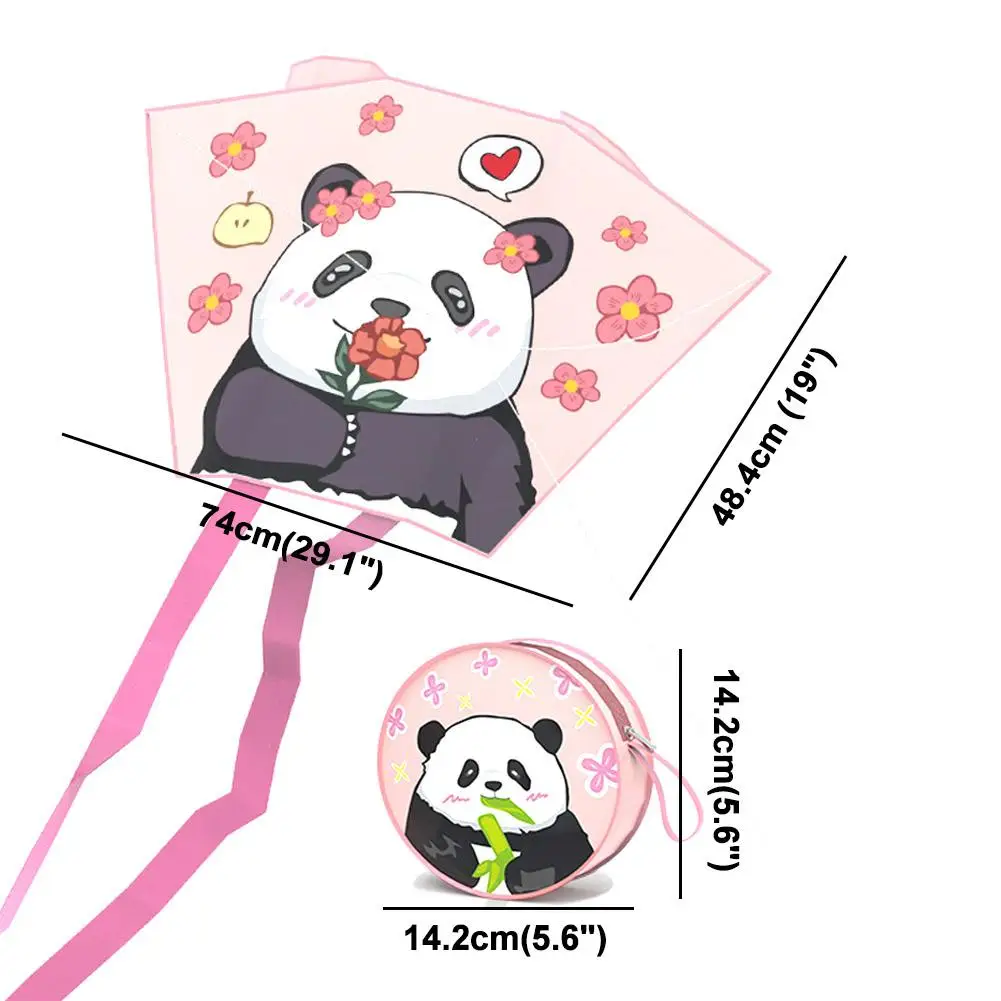 Pocket Kite Mini Cartoon Panda Rabbit Soft Parafoil Frameless Easy Fly Outdoor Sport Toy for Children Kids Spring Outing - view 6