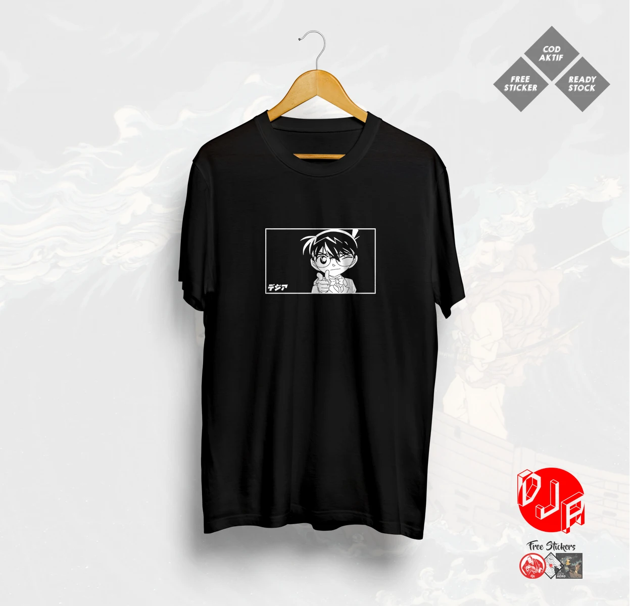 CONAN EDOGAWA SHINICHI KUDO DETECTIVE CONAN DETEKTIF MANGA ANIME JAPANESE BAJU JEPANG T-Shirts Distro T-Shirt DJA CLOTH