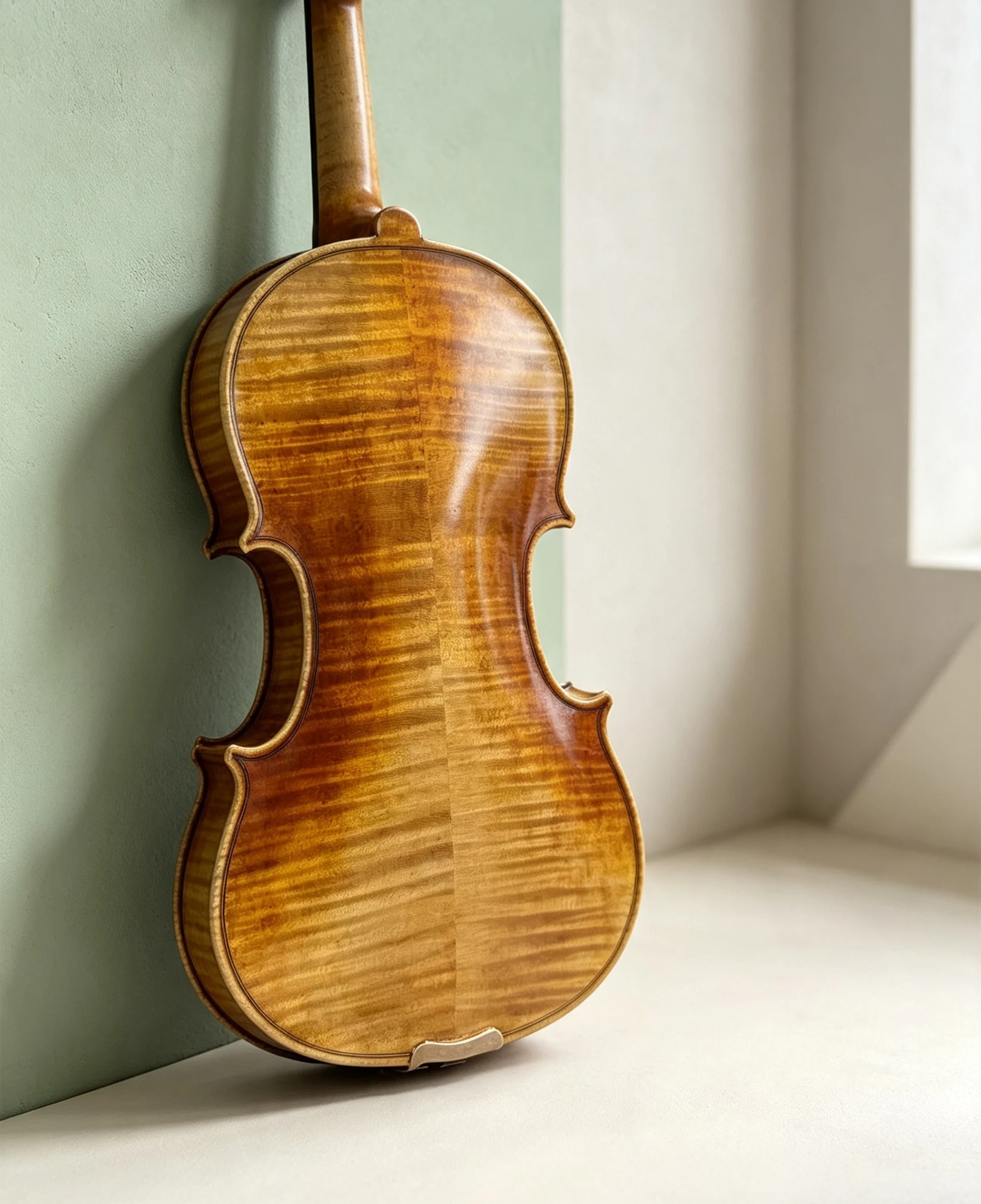 Handmade 4/4 Violin, Antique Varnish, Two-Piece Flamed Maple Back, Ebony Fittings, Full Set with Case, Bow & Shoulder Rest