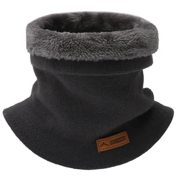 Cachemire en peluche chaud hiver anneau écharpe femmes hommes tricot masque complet Snood cou foulards plus chaud Bufanda épais doublé polaire silencieux