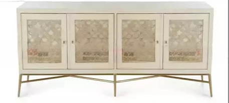 American neoclassical solid wood TV cabinet, postmodern shell veneer, porch cabinet, side cabinet