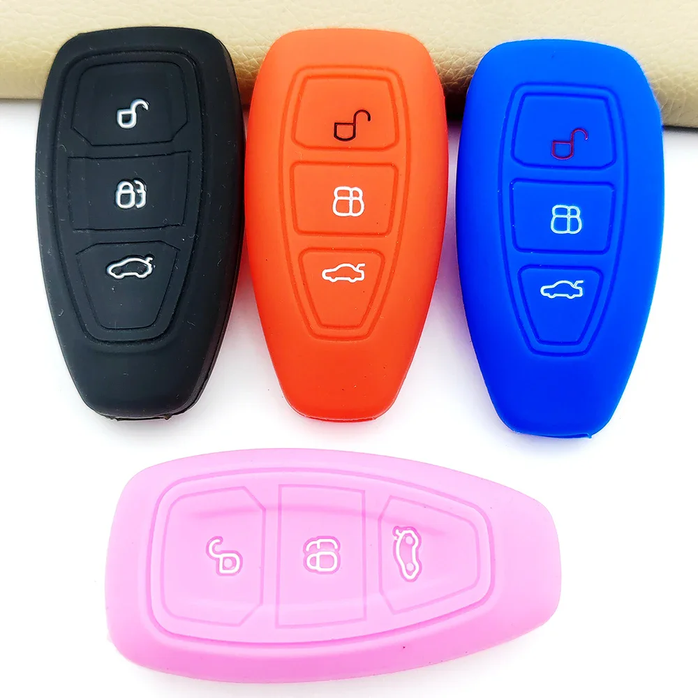 3 Button Silicone Car Remote Key Fob Cover Case for Ford Ranger C-Max S-Max Focus MK3 Galaxy Mondeo Transit Tourneo Custom