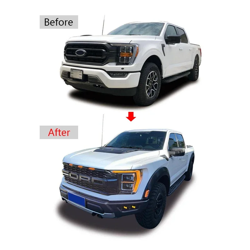 old to new body kit For Ford Ranger For Ranger F150 Upgrade To 2022 Raptor R For 2021 F-150 For 2022 Raptor R on sale